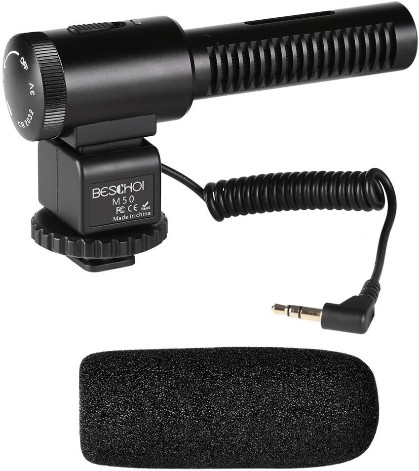 Camera Microphone, Beschoi Video Microphone for DSLR Interview Shotgun Mic for Nikon/Canon Camera (Need 3.5mm Interface)