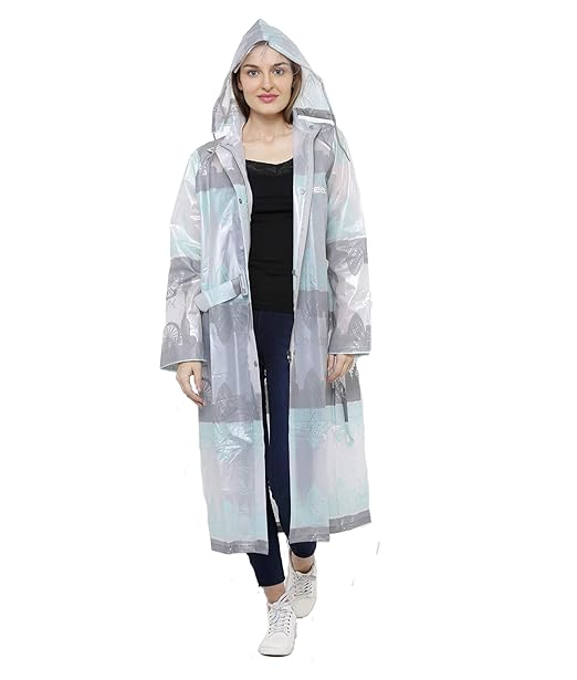 Buy ZEEL Ladies Raincoat Knee Length PVC Raincoat with Waterproof