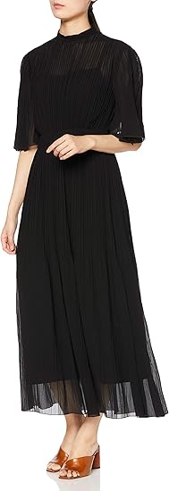 Amazon Co Jp セルフォード プリーツマキシワンピース Cwfo3024 レディース Blk 日本 36 日本サイズ7 号相当 ホビー