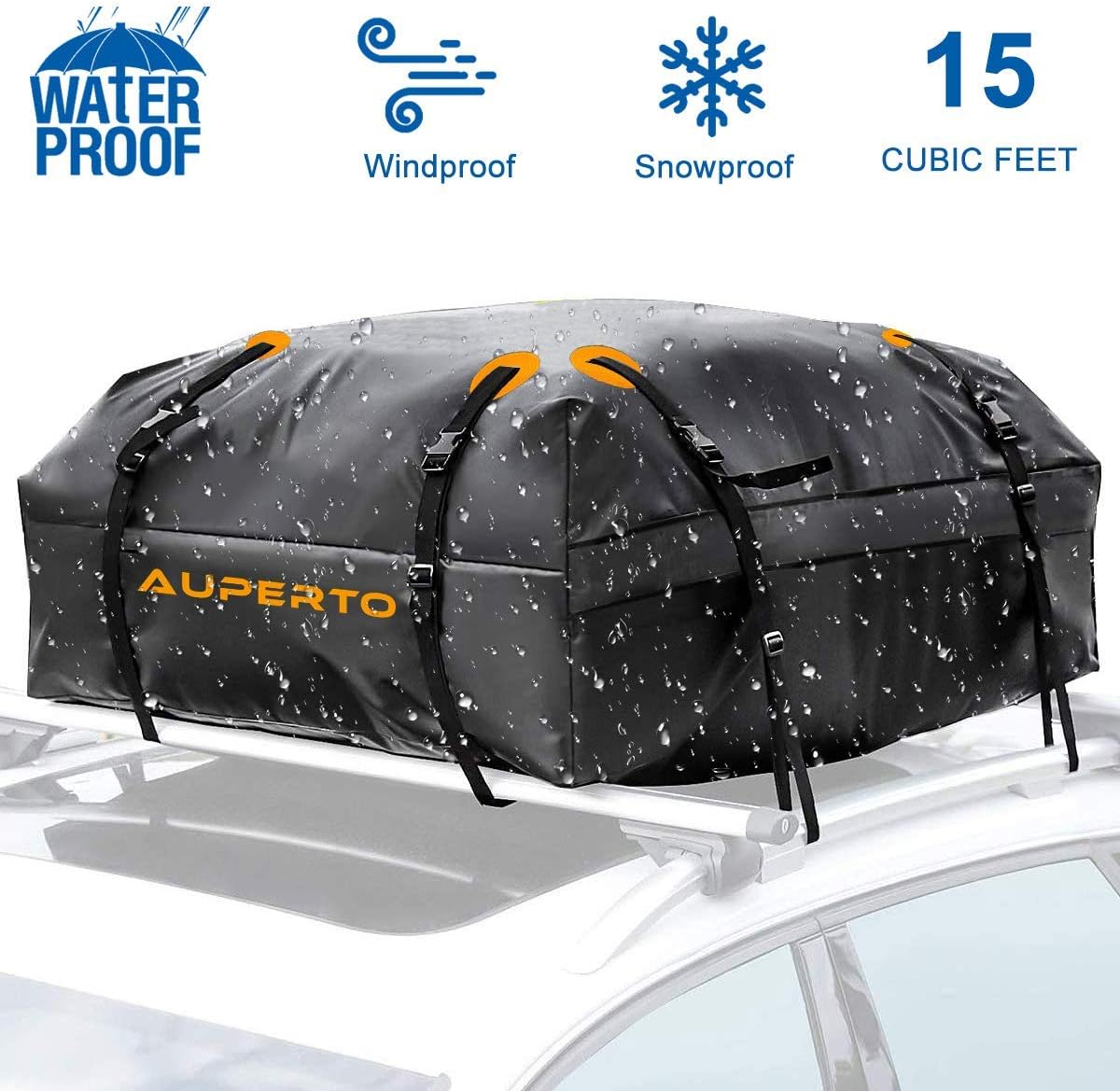 AUPERTO Waterproof Car Top Carrier Roof Cargo Bag Box Easy to Install