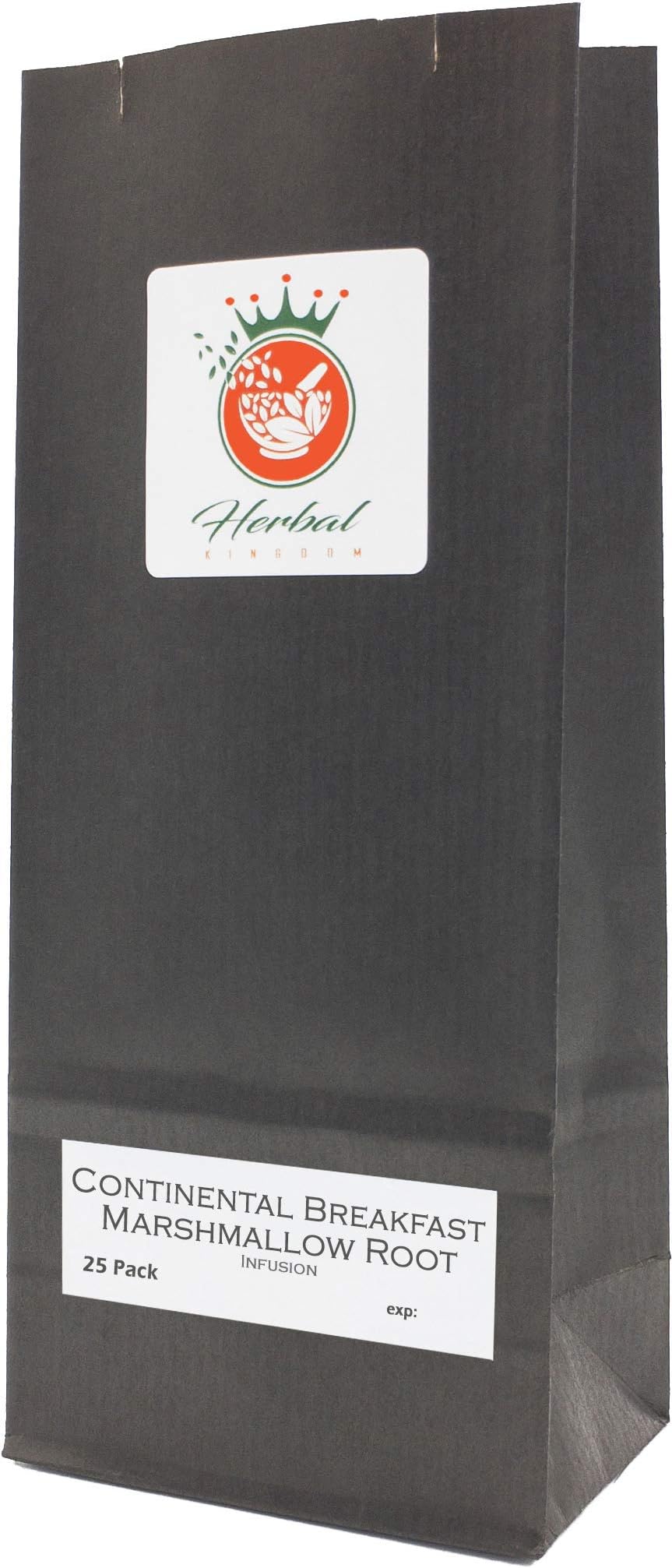 Marshmallow Root and Black Tea Herbal Infusion (Continental Breakfast - 25 Tea Bags - Unbleached)