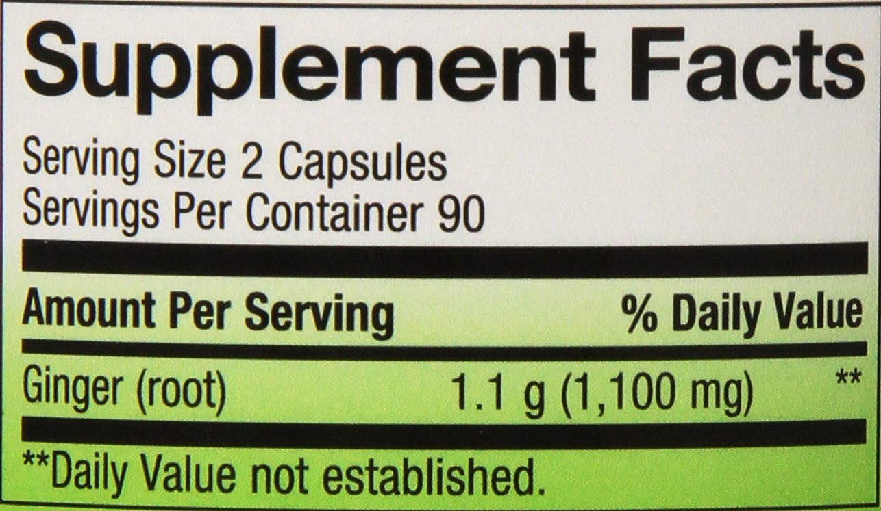 Nature's Way Ginger Root 550 mg, Capsules 180ea: Health & Personal Care
