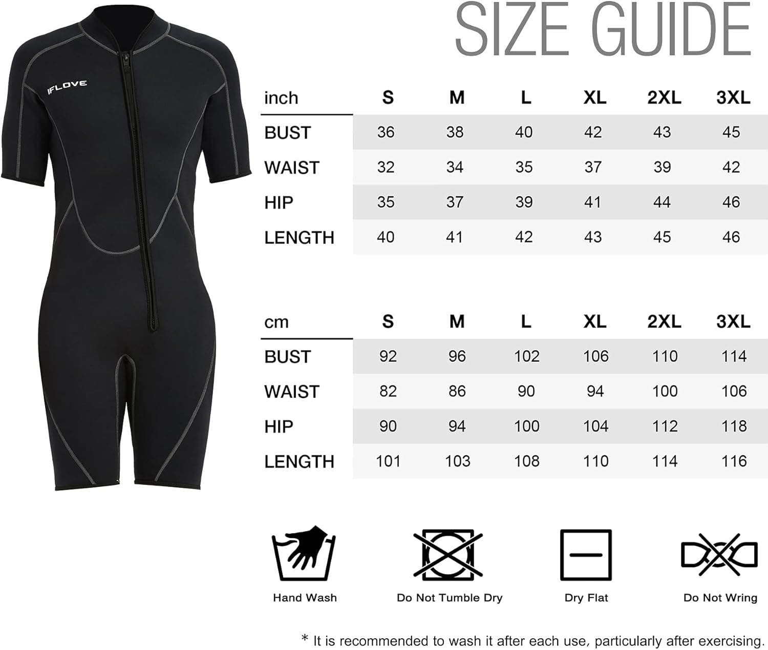 IFLOVE 3mm Shorty Wetsuit for Men Neoprene Diving Suit Front Zip Wetsuit for Diving Snorkeling Surfing: Sports & Outdoors