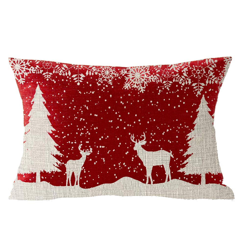 Happy Winter Snowflake Linen Pillow