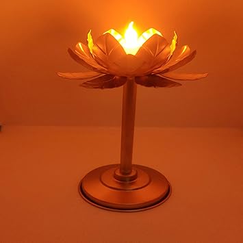 EccellenteLotus Tea Light Candle Holder Stand for Home Decoration | Diwali Gift | Pack of 1|Golden