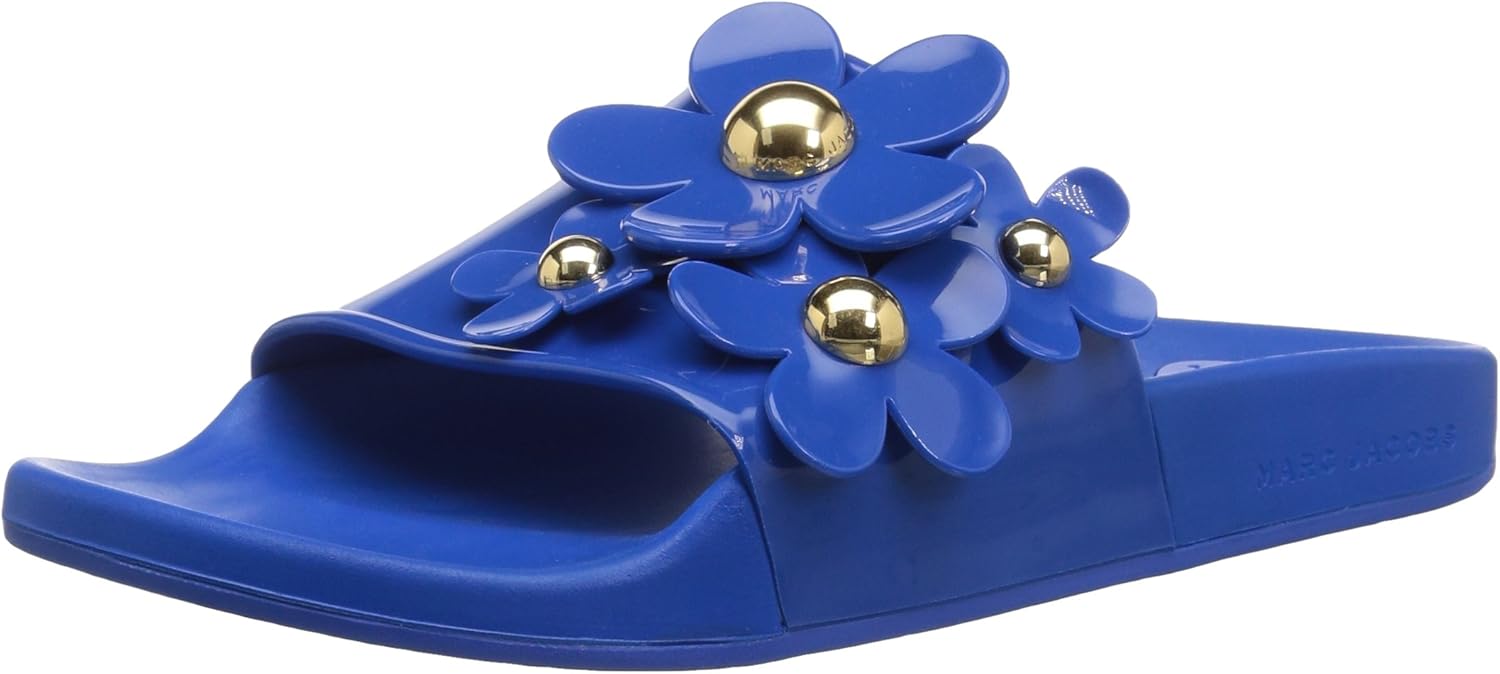 marc jacobs daisy aqua slide sandal