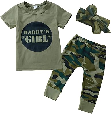 Amazon Com Amzbarley Juego De 3 Piezas De Ropa Para Bebes Recien Nacidos Con Estampado De Papa Pantalones De Camuflaje Diadema Clothing