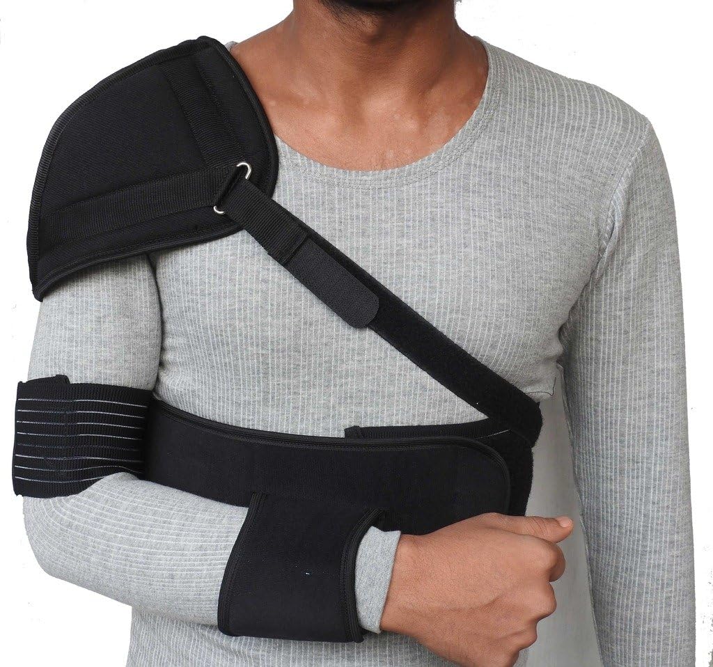 Orthoplast Black Elastic Shoulder Immobilizer Support Brace/Sling with Shoulder Cup - S