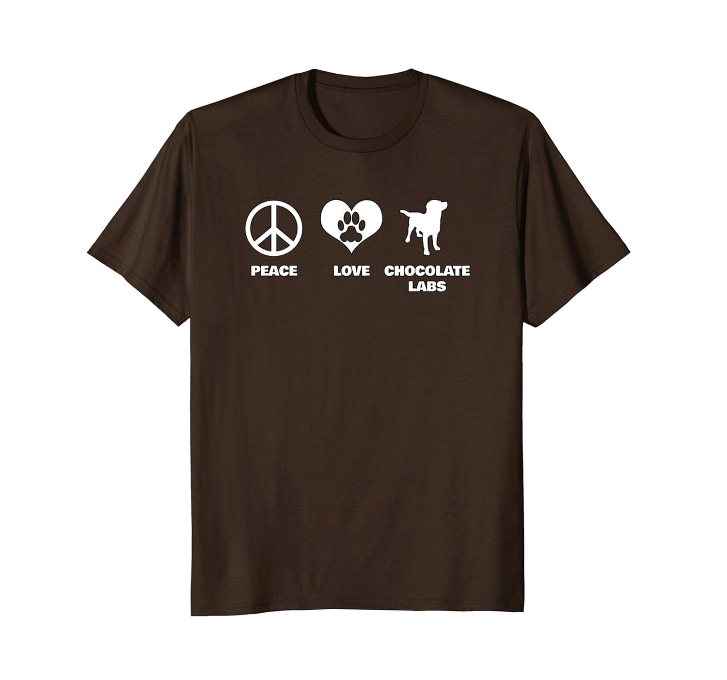 Peace Love Chocolate Labs Funny Labrador T-Shirt-anz