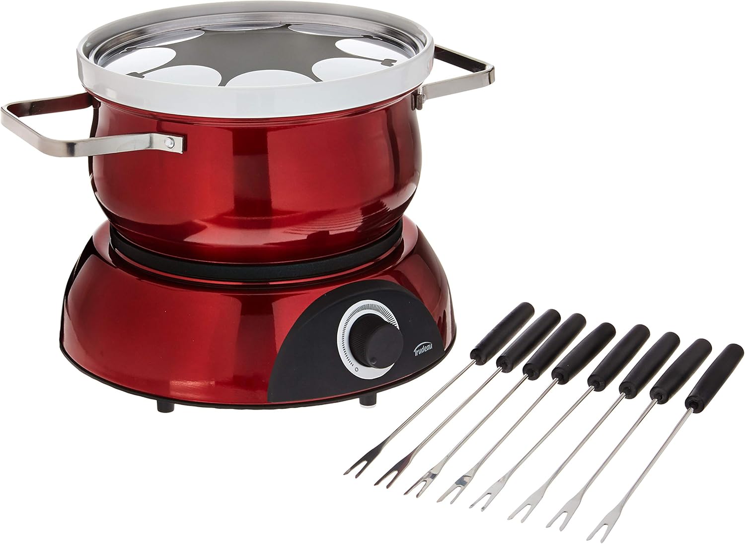 Trudeau 0829192 Electric Scarlet Fondue Pot, 84 oz, Red