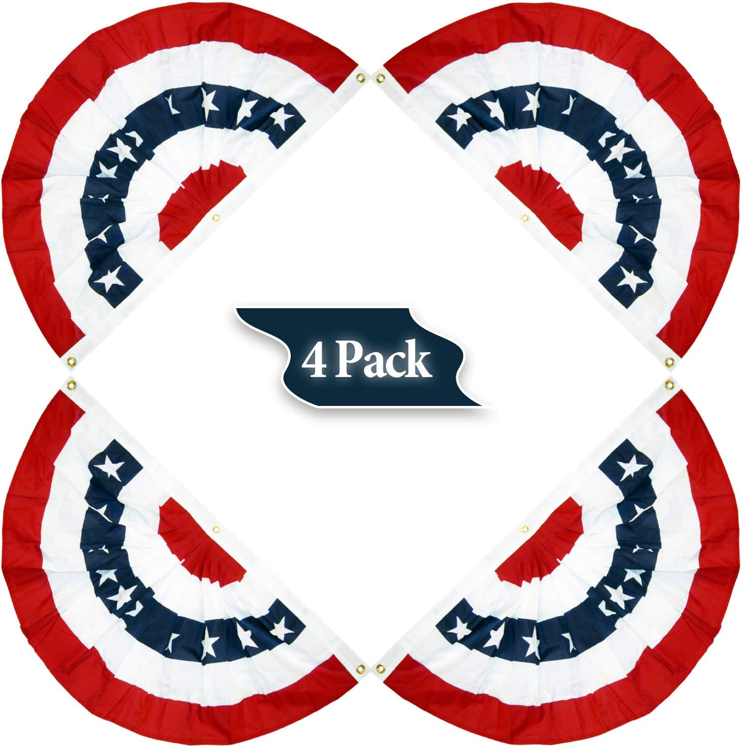EBaokuup 1.5x3Ft USA Patriotic Pleated Fan Flag
