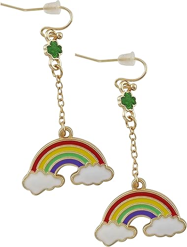 Amazon Com St Patrick S Day Dangle Rainbow Earrings Long St