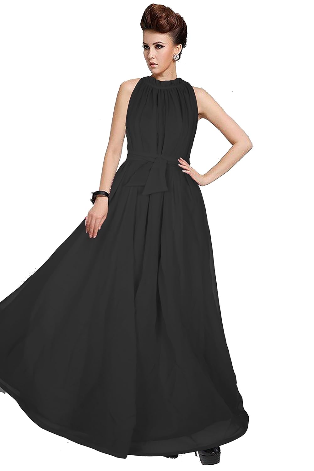 pure georgette designer baloon long maxi gown for girls & women