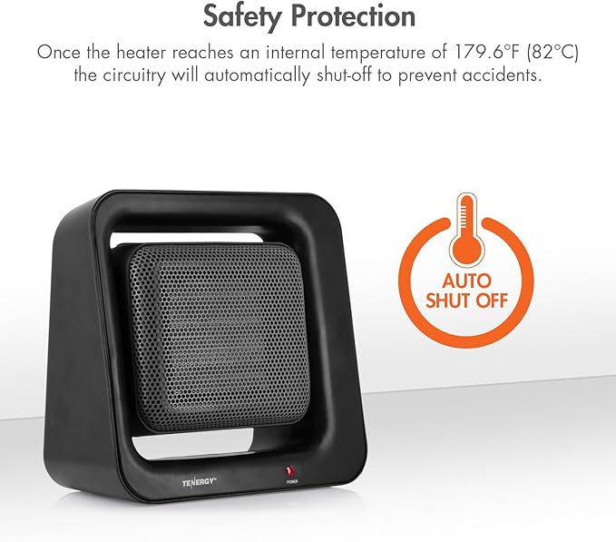 Personal Desk Heaters For Office Tenergy 900w 1500w Ptc Ceramic Heater With Auto Shut Off Portable Space Heaters With Adjustable Thermostat And Cable Tie For Home Bedroom Space Heaters