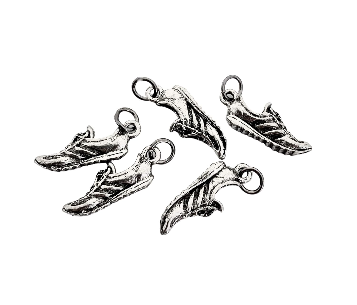 RUNNING SHOE Charm 5 Pack FIVE (5) Pewter RUNNING SHOE