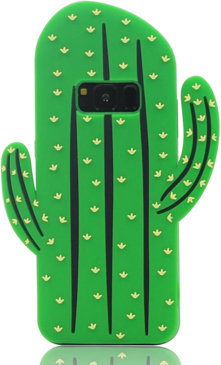 Soft Silicone Green Cactus Case for Samsung Galaxy S8 Plus S8+ Rubber 3D Cartoon Ultra Thick Drop Resistant Shockproof Protective Full Protection Gift Kids Teens Girls Special Cute Lovely (Cactus)