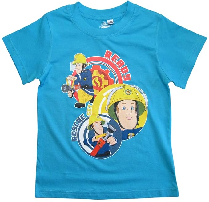 Feuerwehrmann Sam T-Shirt Jungen Rundhalsausschnitt