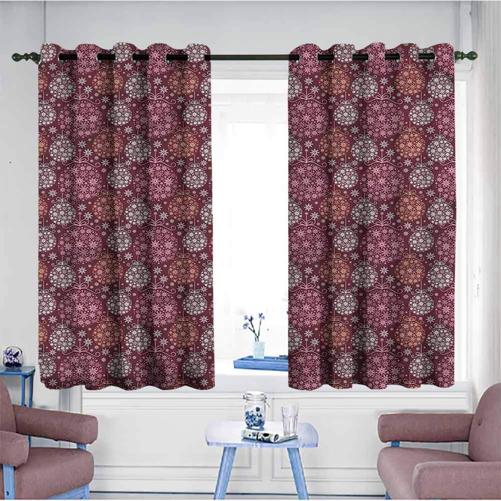 AndyTours Curtains for Living Room,Winter Christmas Bauble Festive