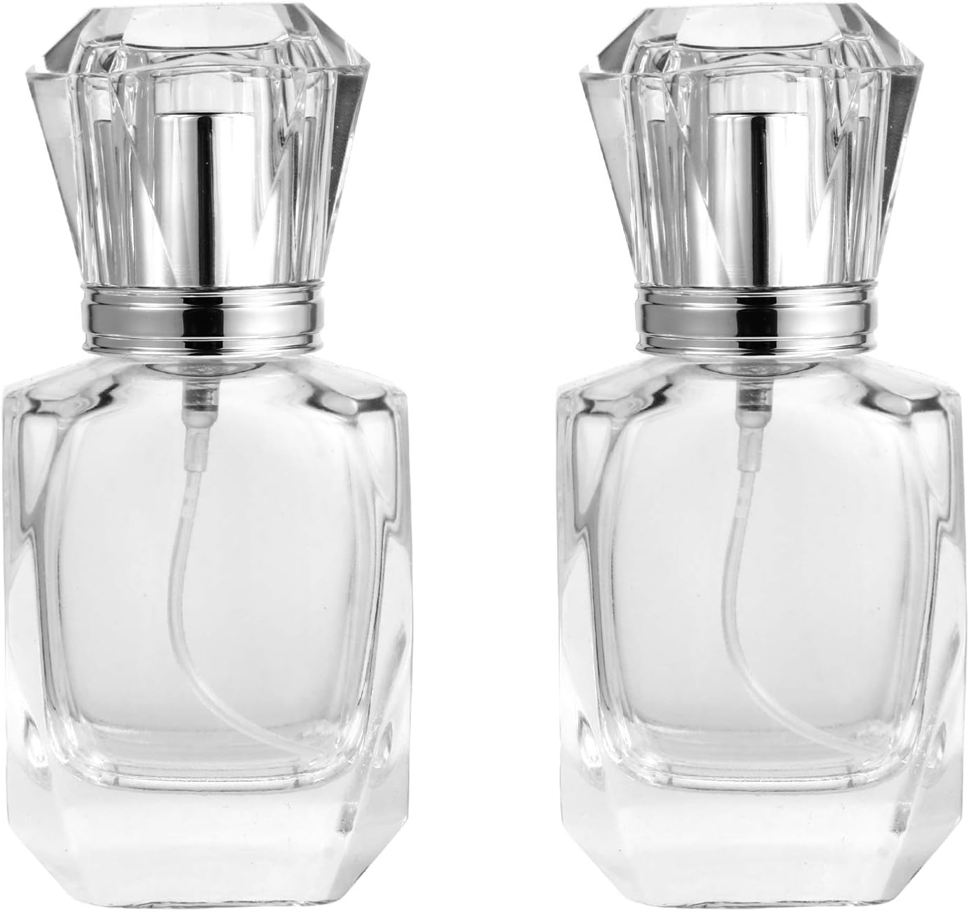 FRCOLOR 2pcs 30ml Clear Refillable Perfume Bottles Glass Empty