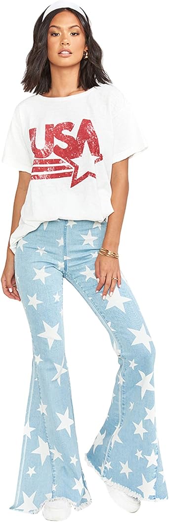 show me your mumu star flare jeans