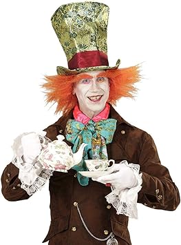Amakando Chapeau Haut De Forme Du Chapelier Fou Avec Perruque Vert Orange Merveilleux Accessoire De Costume Alice Au Pays Des Merveilles Ideal Pour Soiree A Theme Carnaval Amazon Fr Jeux Et Jouets