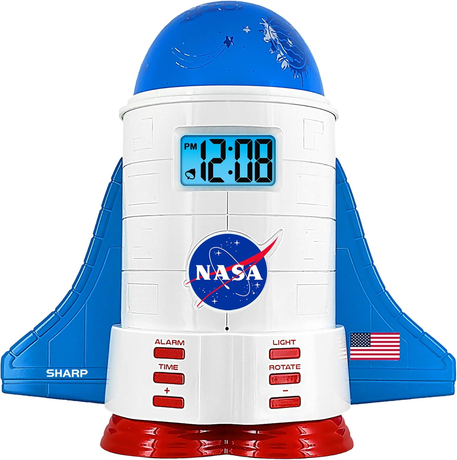 Sharp NASA Space Shuttle Night Light Alarm Clock Wings