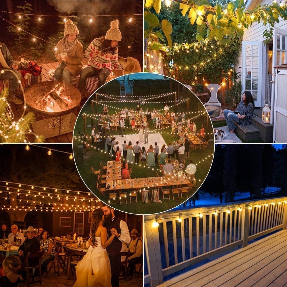 Svater Globe String Lights Outdoor,25FT Led Patio Lights with 23pcs E12 Socket, 25Pcs G40 1W Clear Glass Bulbs String for Cafe Bistro Backyard Garden: Home Improvement