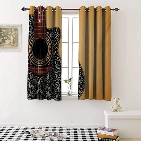 Amazon Com Guitar Thermal Insulating Blackout Curtain Clipped