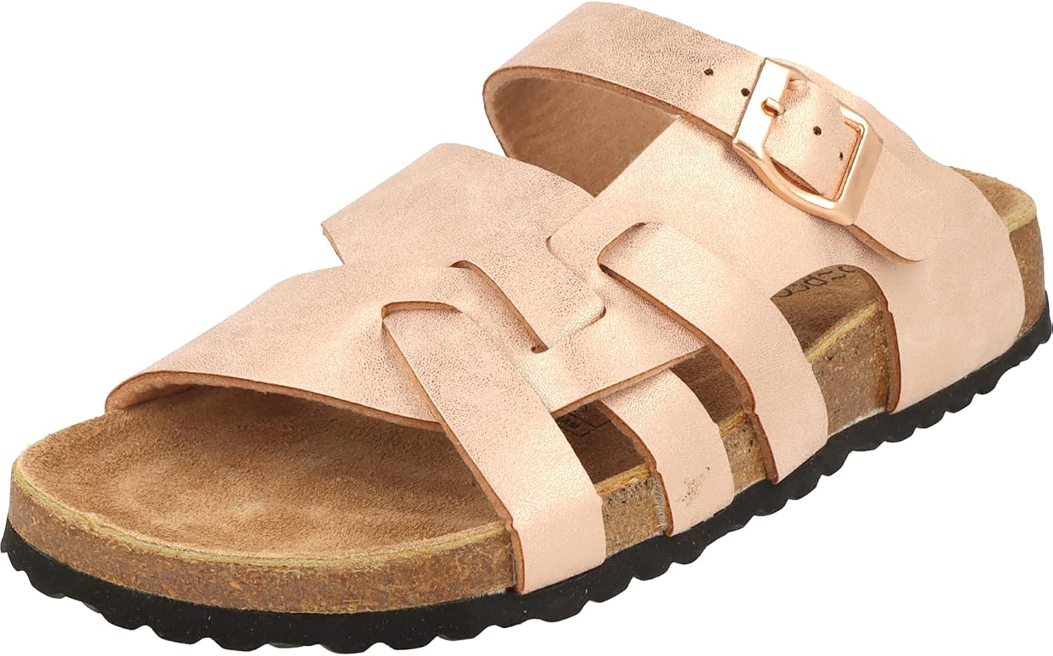 Supersoft Casa Ladies Scarpe Pantofole Suola in Pelle 274106 in Oro