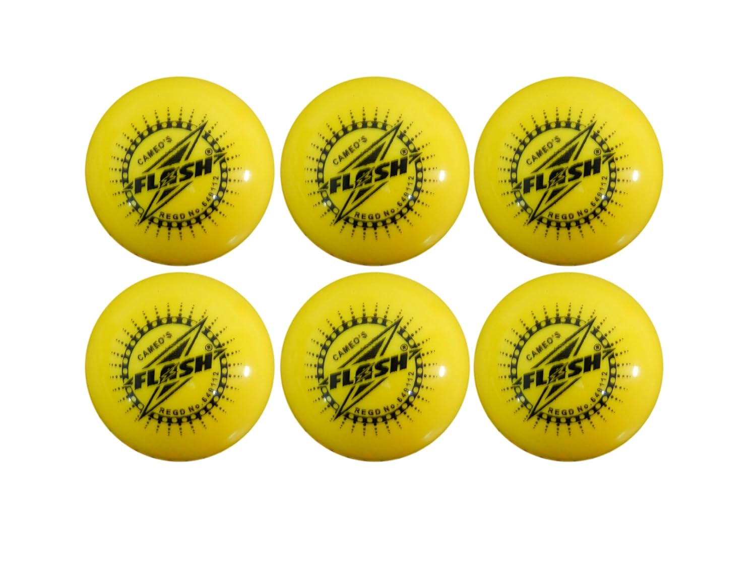 Flash Yellow Synthetic Cricket Ball Set Of 6 Balls Amazon.in Sports