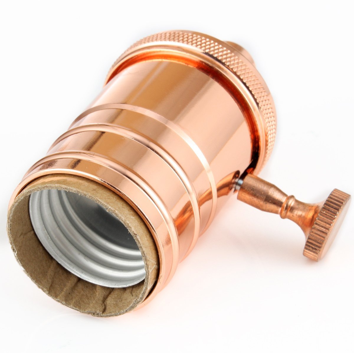 4 X E27 di Rame Retro Antico Con Interruttore Socket Screw Edison Luce della Lampada a Sospensione Holder (Rosa Golden)