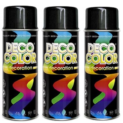 Fahrzeugteile Hoffmann 3er Sparpack DC Lackspray glänzend 400ml nach RAL freie Farbauswahl (3 Dosen in schwarz Glanz RAL 9005
