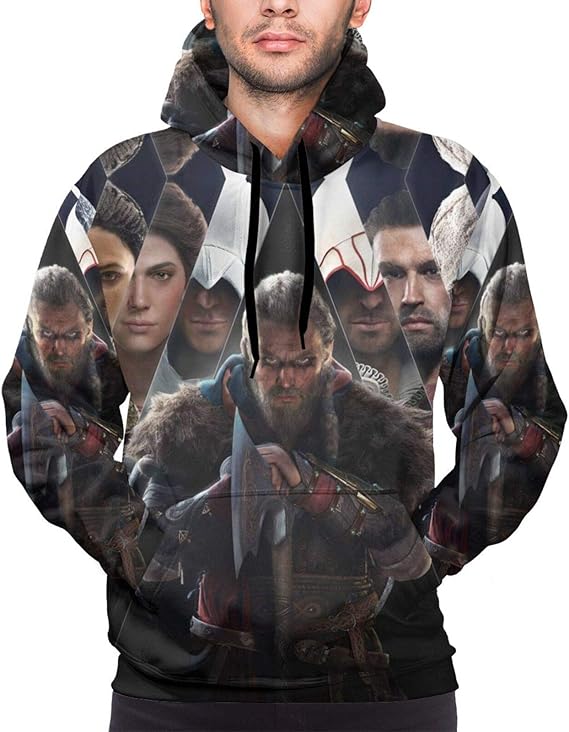 Amazon Co Jp 人気 春 夏 秋 アサシン クリード5 長袖パーカー 男女兼用 柔らかく快適 フード付きセーター ファッション ゆったりスウエットパーカー スポーツ ジュアル プルオーバー 服 ファッション小物