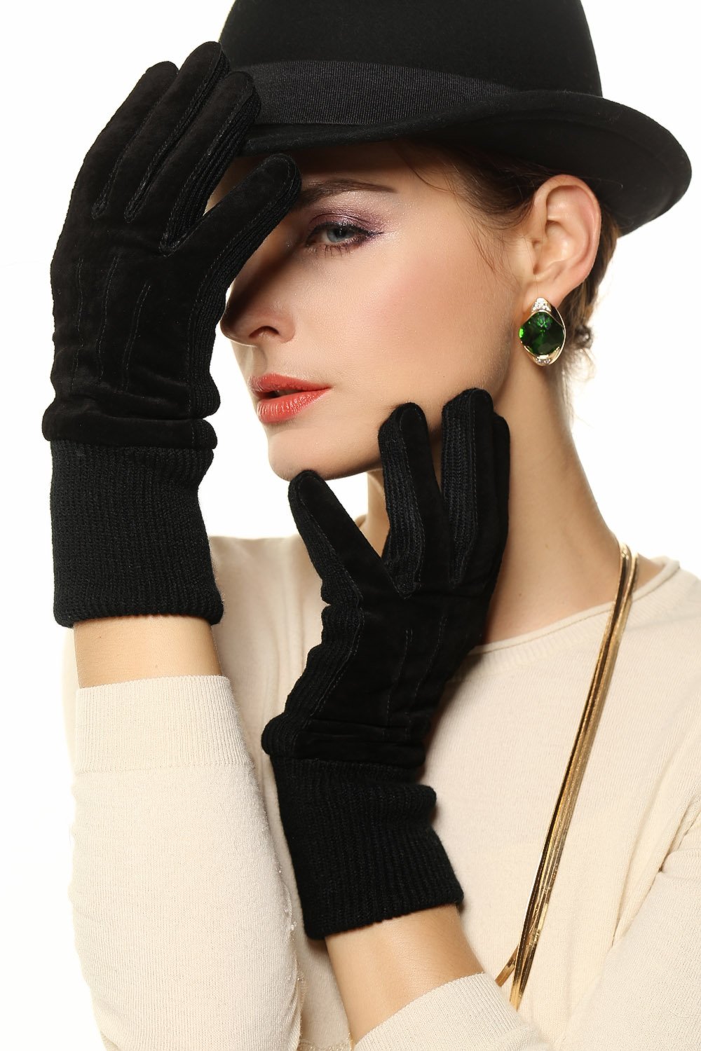 warmen women's leather gloves