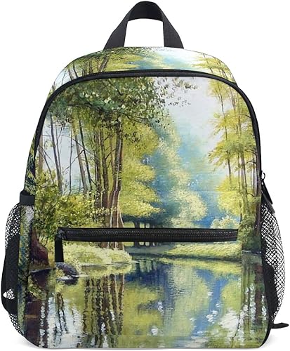 Amazon Samau リュック キッズ 森 森林柄 風景 絵画 おしゃれ リュックサック 可愛い 幼稚園 男の子 女の子 遠足 アウトドア 軽量 防水 子供用 Samau リュックサック