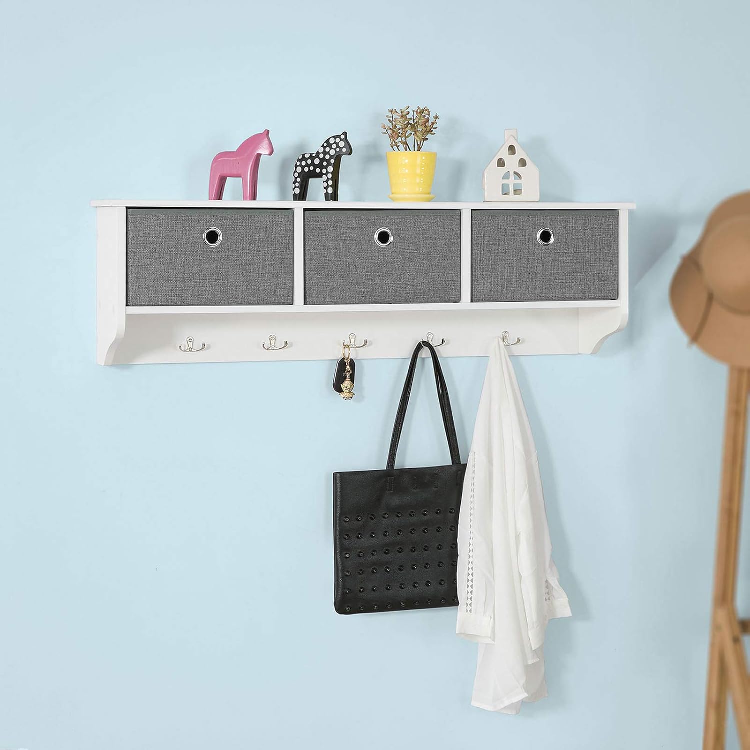 Zubehor Zu Sobuy Frg282 W Wandgarderobe Flurgarderobe Kleiderhaken Hangeregal Mit 3 Korben Und 5 Haken