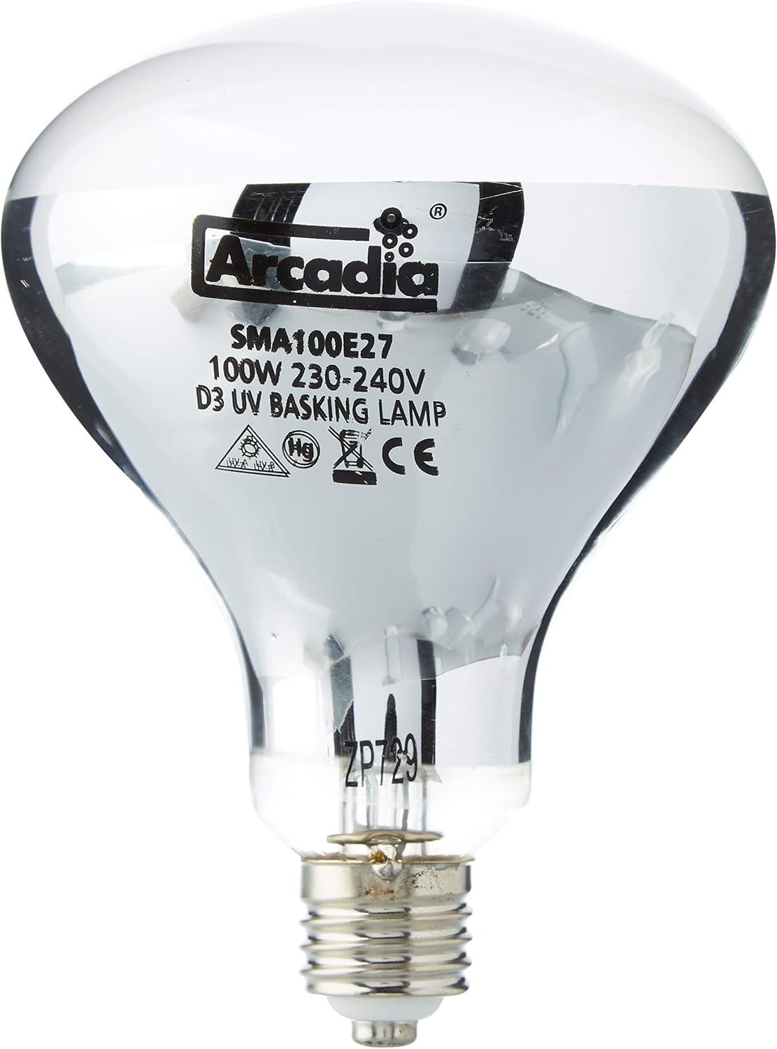 Arcadia Mercury Vapour D3 UV Basking Lamp 100W. Full Spectrum UVA Reptile Heat Lamp Bulb for Bearded Dragon,Tortoise