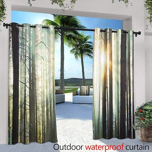 Amazon Com Lightly Exterior Outside Curtains Sun Beams In The
