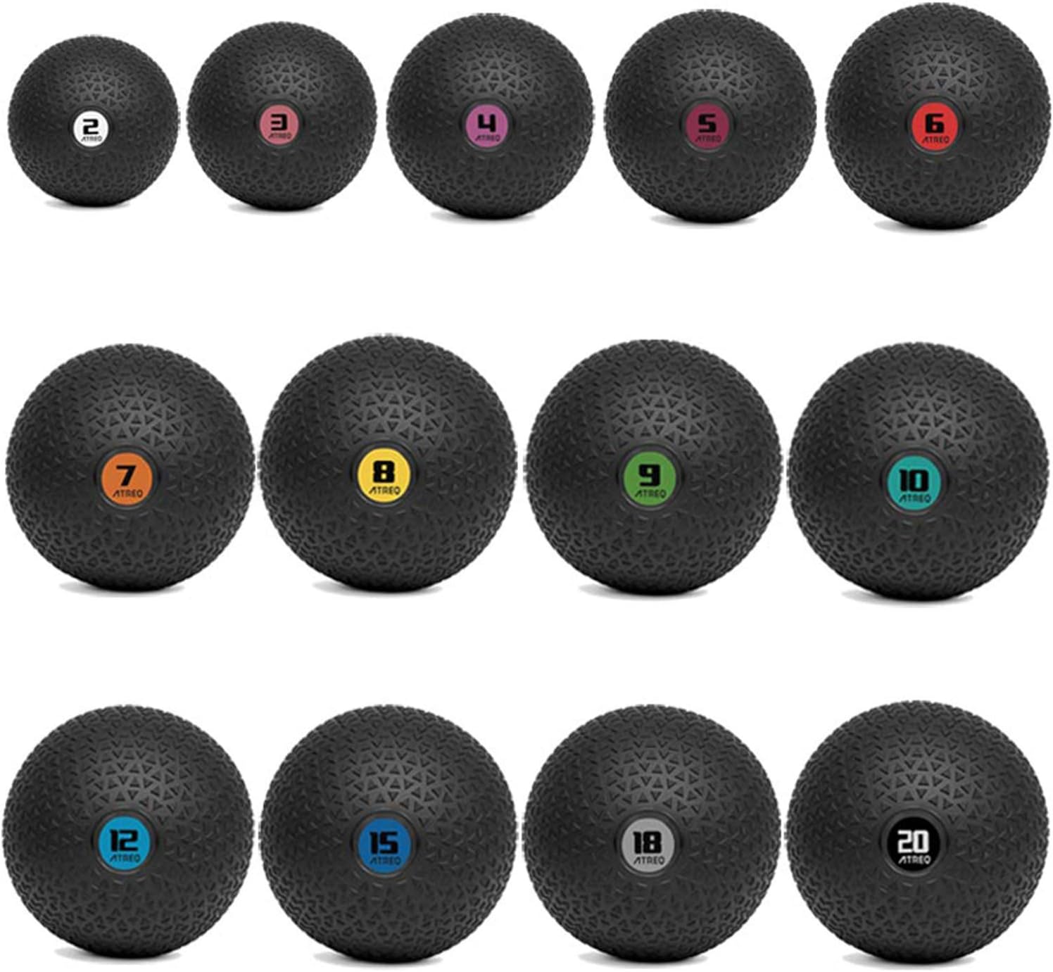 ATREQ Trigon Slam Ball - No Bounce - Textured Surface - Durable Rubber Shell - Easy Grip