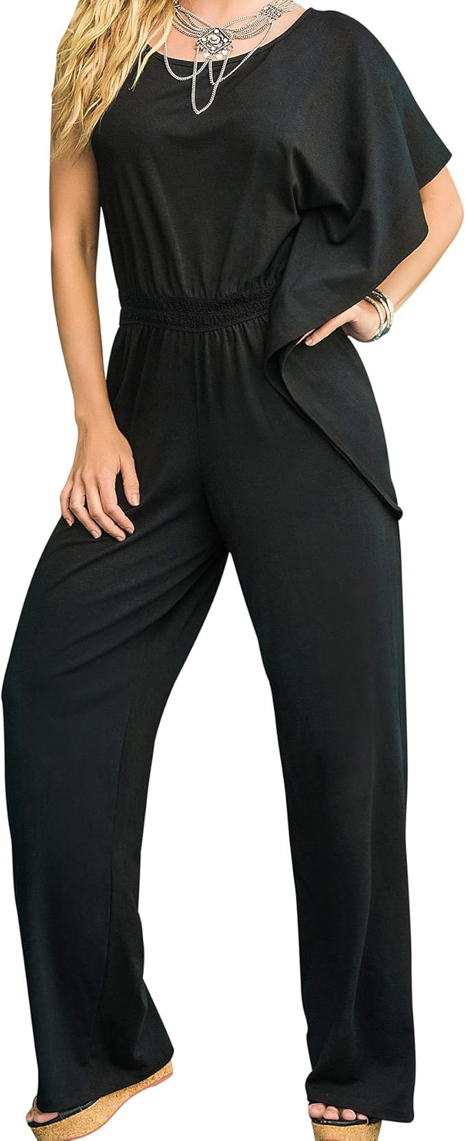 black flowy overalls