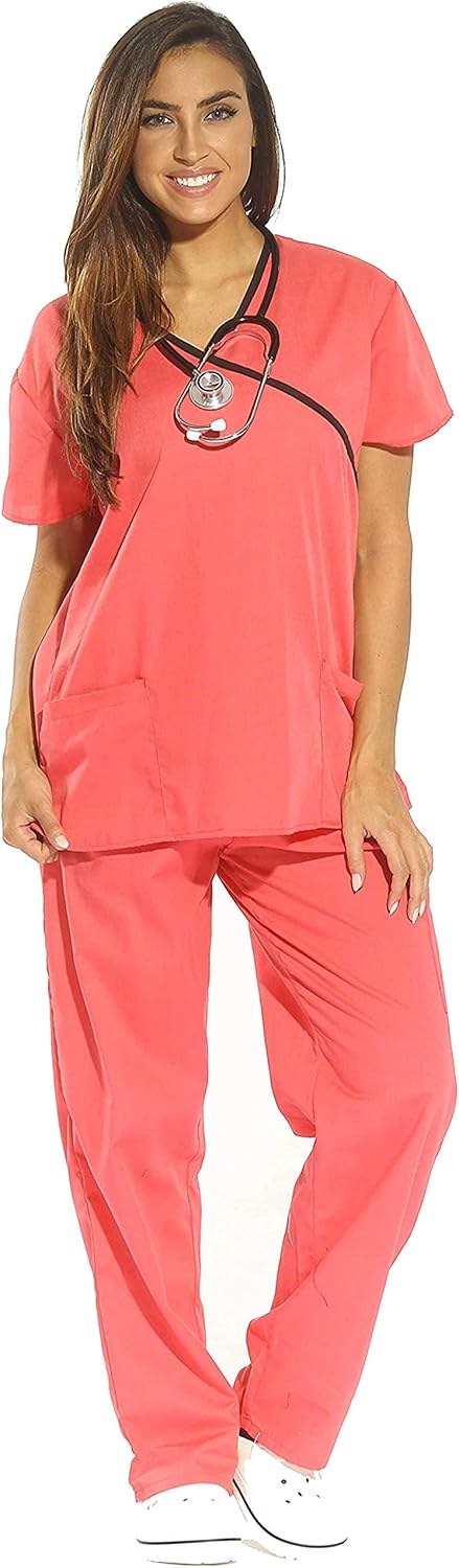 Just Love Women's Scrub Sets Medical Scrubs (Mock Wrap): Clothing