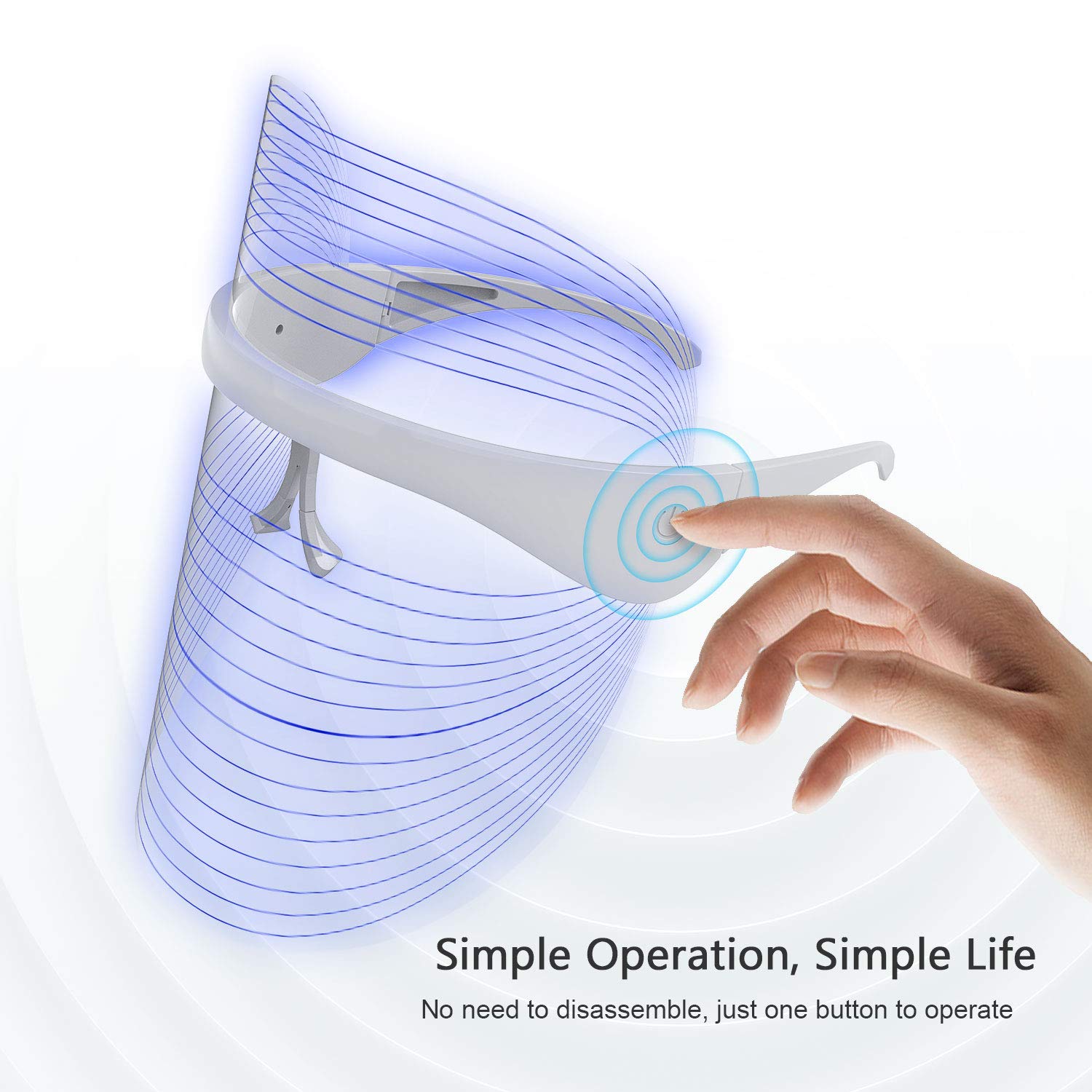 LED Face Mask Light Therapy, 3 Colors Light Therapy Facial Photon Beauty Device for Facial Rejuvenation, Wrinkles Reduction, Anti-Aging : Beauty