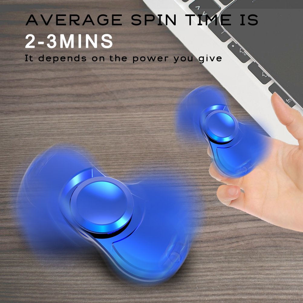 Fidget Metal Hand Spinner,AOPETIO EDC Toy Finger Metal Fidget Spinner for Relieving Stress Anxiety ADD ADHD Focus Your Mind (Blue, 01 EDC)