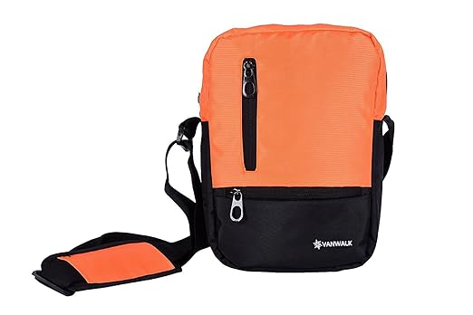 Vanwalk 10 Ltr Black-Orange Messenger Bag