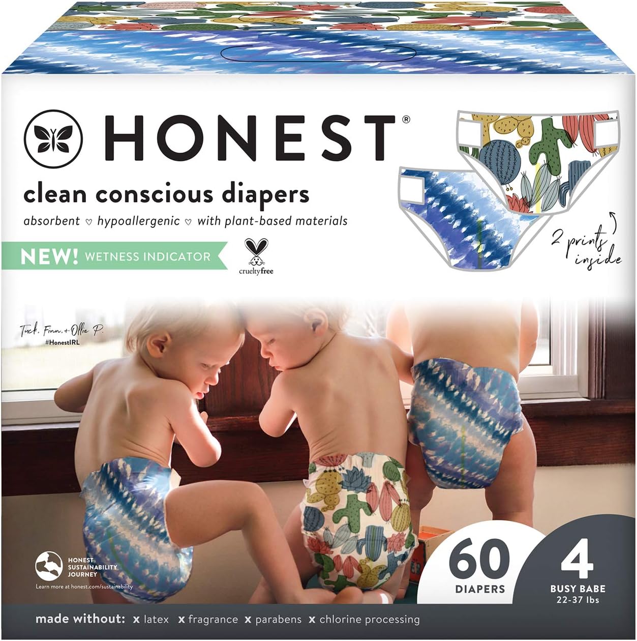 The Honest Company , Club Box , Clean Conscious Diapers , Pandas/Multicolored Giraffes, Size 4, 60 Count: Health & Personal Care
