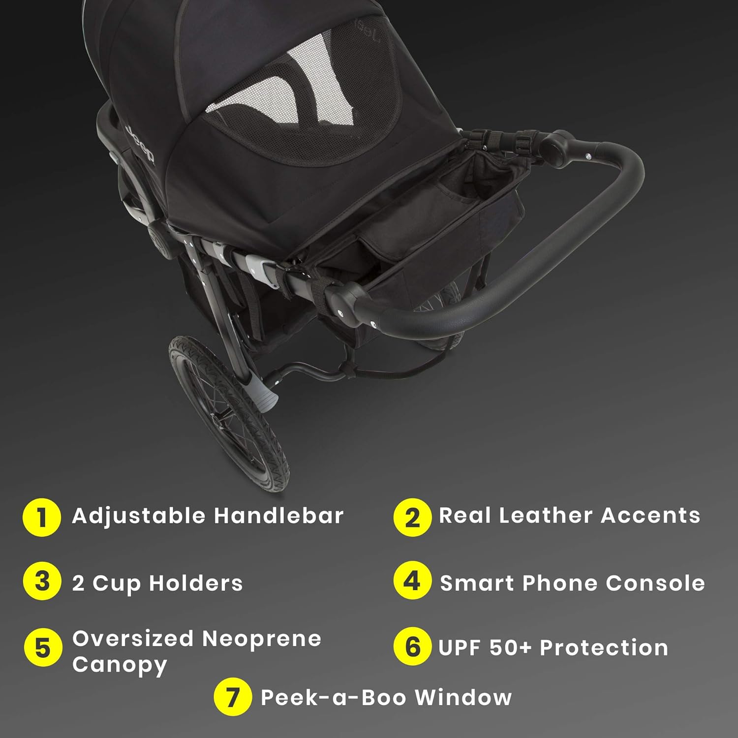 Jeep Hydro Sport Plus Jogger by Delta Children, Black; Includes Car Seat Adapter : Baby