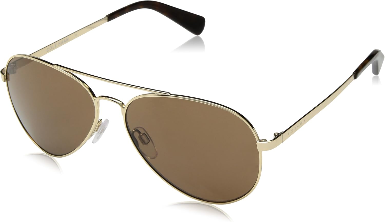 Cole Haan Men's Ch6007 Metal Aviator Sunglasses, Gold, 58 mm Amazon