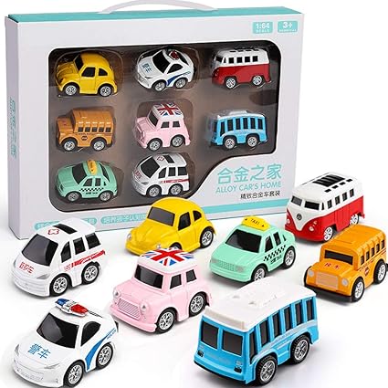 Leoie 8pcs/Set Childrens Kids Alloy Pull Back Car Toy Car Set Boy Fall Resistance Inertia Car Gift