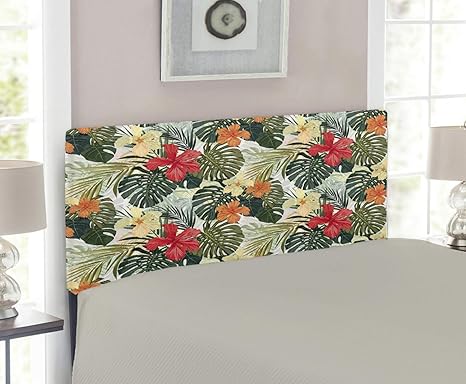 Amazon.com: Lunarable Leaf Headboard, Hawaiian Summer ...