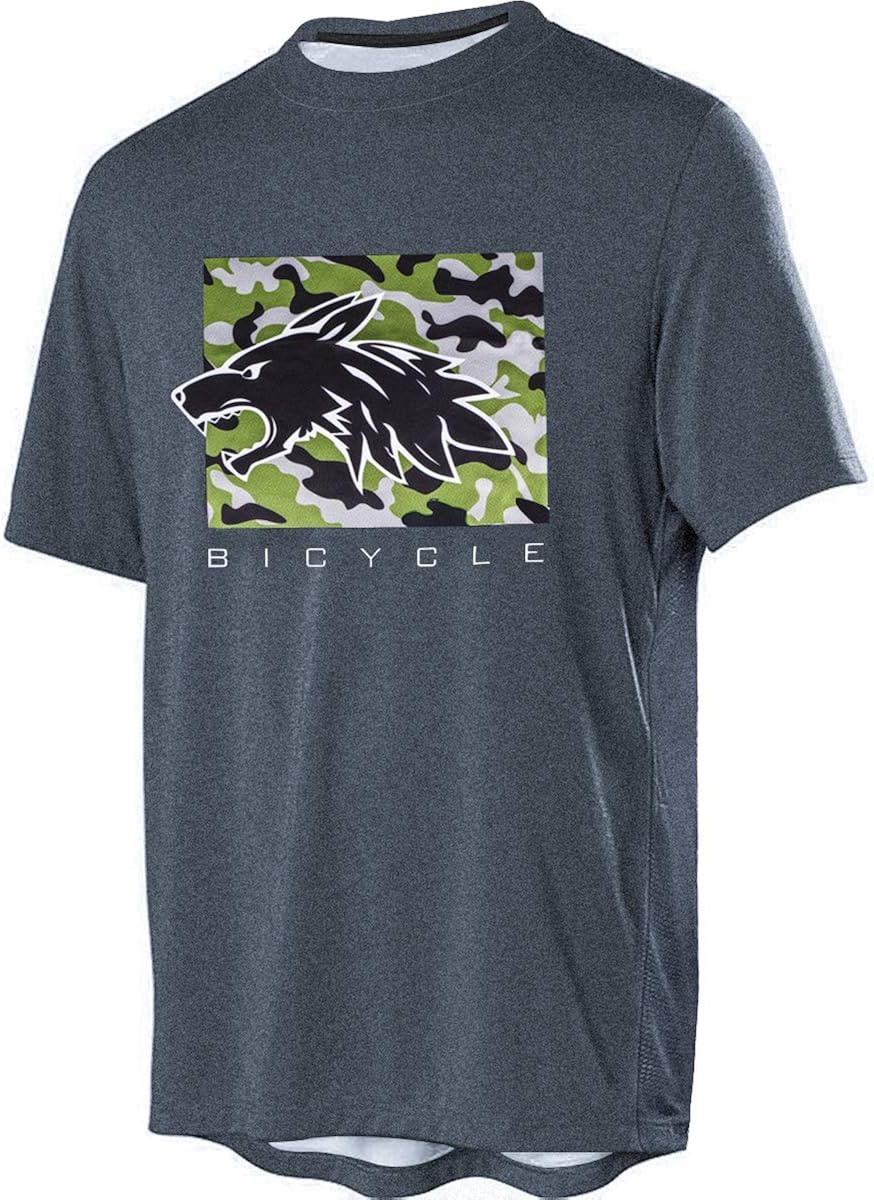 Wisdom Leaves Men's Short Sleeve Cycling Jersey Mountain Bike Shirt MTB Bike Jersey Moisture-Wicking T-Shirt: Clothing